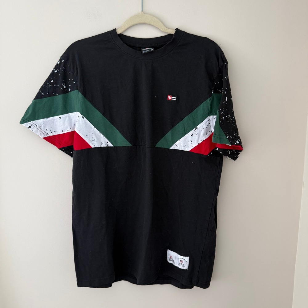 Southpole T Shirt Black USA Flag Graphic Print Short Sleeve Mens XL